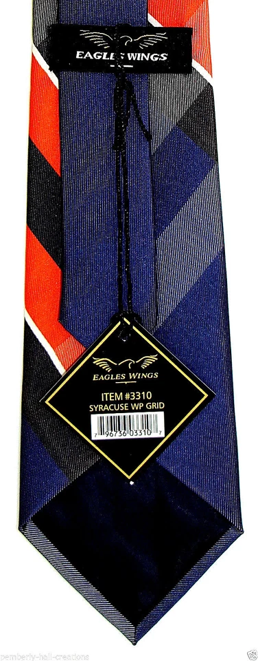 Corbata de hombre Syracuse naranja 'Cuse universidad a cuadros regalo corbata azul Foto 3 de 3