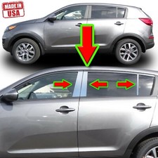 Chrome Pillar Trim For Kia Sportage 11-16 6pc Set Door Cover Mirrored Post