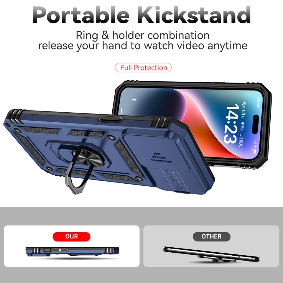 Case For MOTO G 5G X40Pro G60S G50 G62 G22 Ring Push Window Hybrid Stand Holder - Image 2 of 4