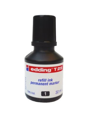 Edding T25 SCHWARZ 30ml Nachfüll-Tusche refill ink. Tinte für Permanent marker!