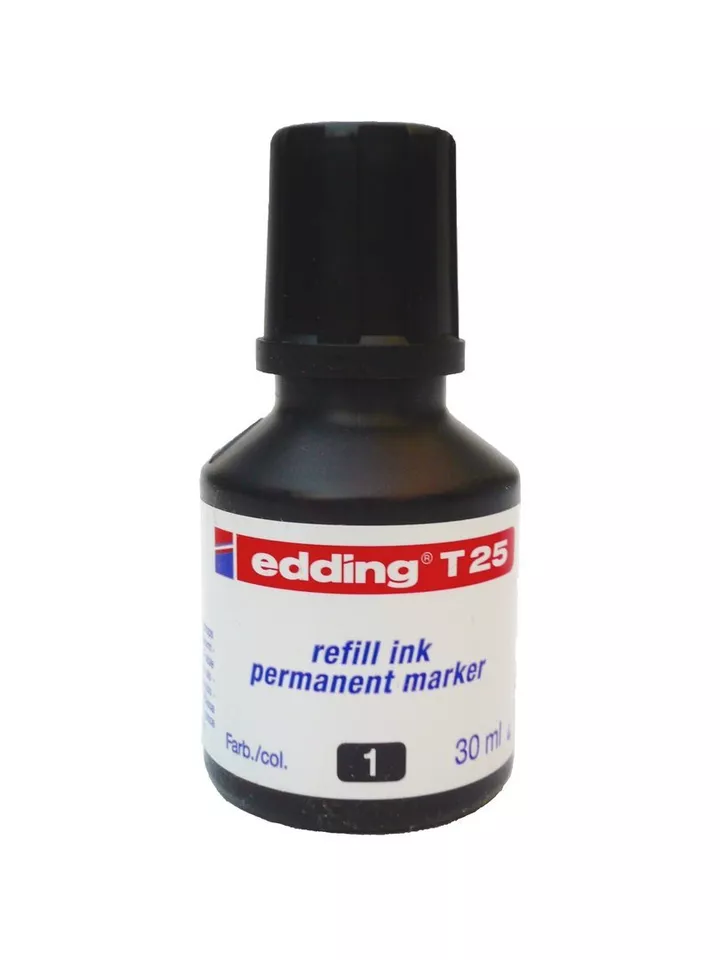 Edding T25 NOIR 30ml Encre De Remplissage. Encre Pour Marqueur Permanent!