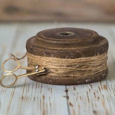 Vintage Rustic Primitive Wooden Industrial Te...