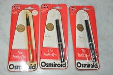 Vintage Osmiroid Italic Pen Pens 22K gold plated NIBS