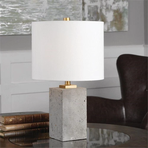 Uttermost Drexel Concrete and Steel Table Lamp in Gray and White - Picture 2 of 3