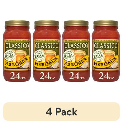 (4 pack) Classico Four Cheese Spaghetti Pasta Sauce, 24 oz. Jar