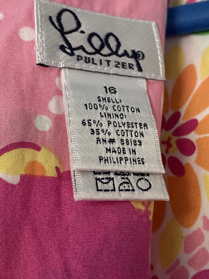 Vestido Lilly Pulitzer Etiqueta Blanca Cambio Patchwork Animal Floral Talla Niñas 16 Foto 3 de 4