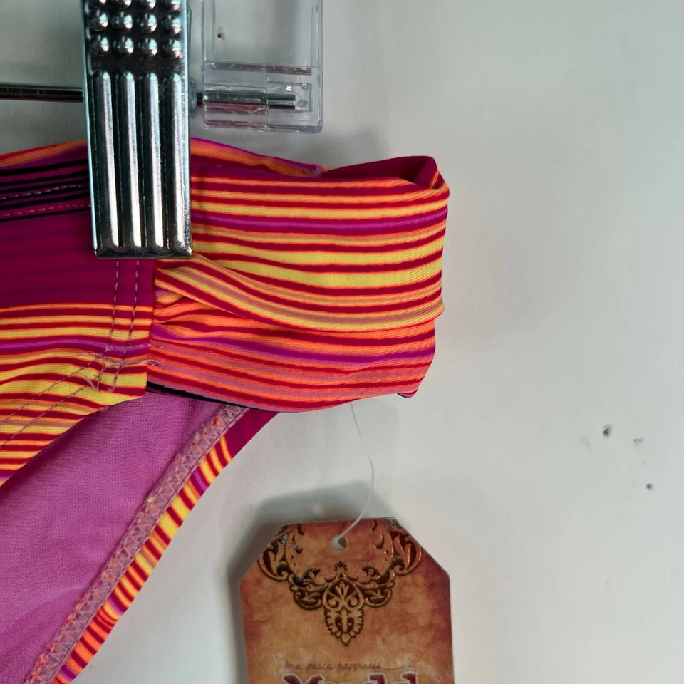 Nuevo MUDD Mujer Traje de Baño a Rayas Hipster Naranja Bikini Parte Inferior Talla Pequeña XL Foto 4 de 4