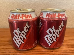 2 DR PEPPER  Soda  Mini Cans 8oz “ALL-ALUMINUM” Half-Pint