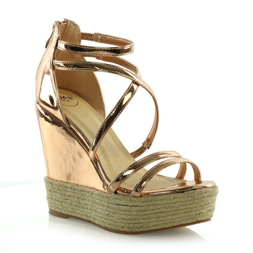 Womens Ladies Wedge Espadrille Sandals 