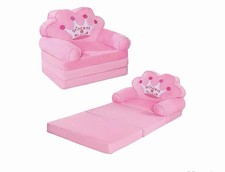 NEW Princess Pink Folding Sofa Bed for Kids, Foam  Polyester, Princess Theme