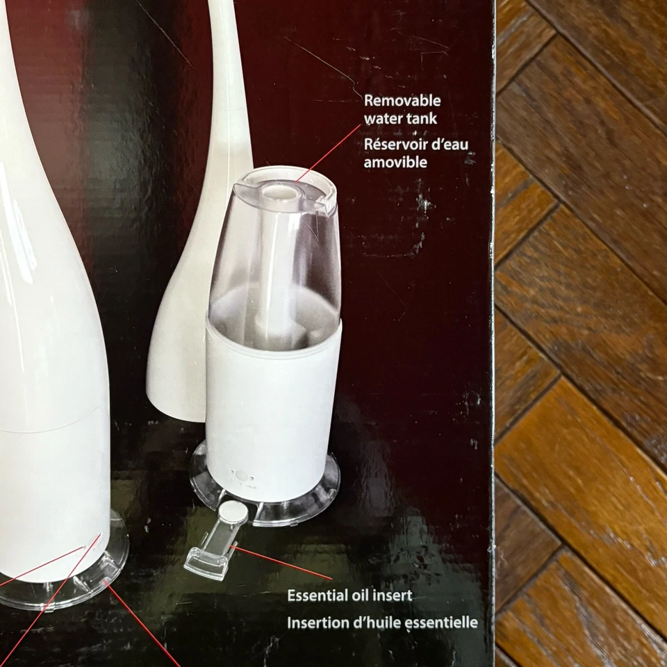 Elegant Objecto H7 Ultrasonic Humidifier with Essential Oil Insert, White NIB! - Image 3 of 4