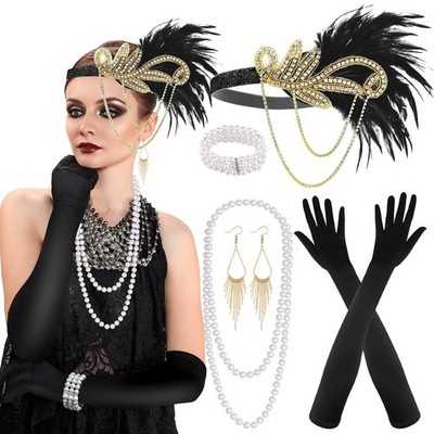 1920s Flapper Accessories Set, Great Gatsby, Roaring 20s  display picture 1