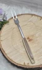 Vintage Meat Fork 11.5" Faux Wood Grain Handle Cooking, Grilling, Serving, KOREA