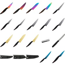 Kasumi Titanium Coated Knives Set, Rust Resistant, Made in Japan, Gifu Seki City