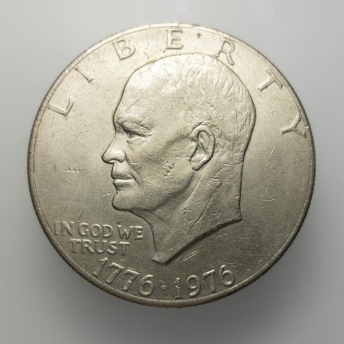 1976 USA $1 Coin – Eisenhower Bicentennial Dollar Liberty Bell - Picture 2 of 4