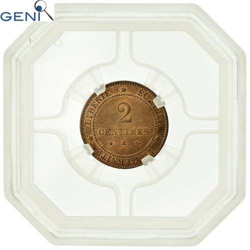 [#486266] Munten, Frankrijk, 2 Centimes, 1878, Bordeaux, GENI, MS64RB, Bronze, G - Afbeelding 2 van 2