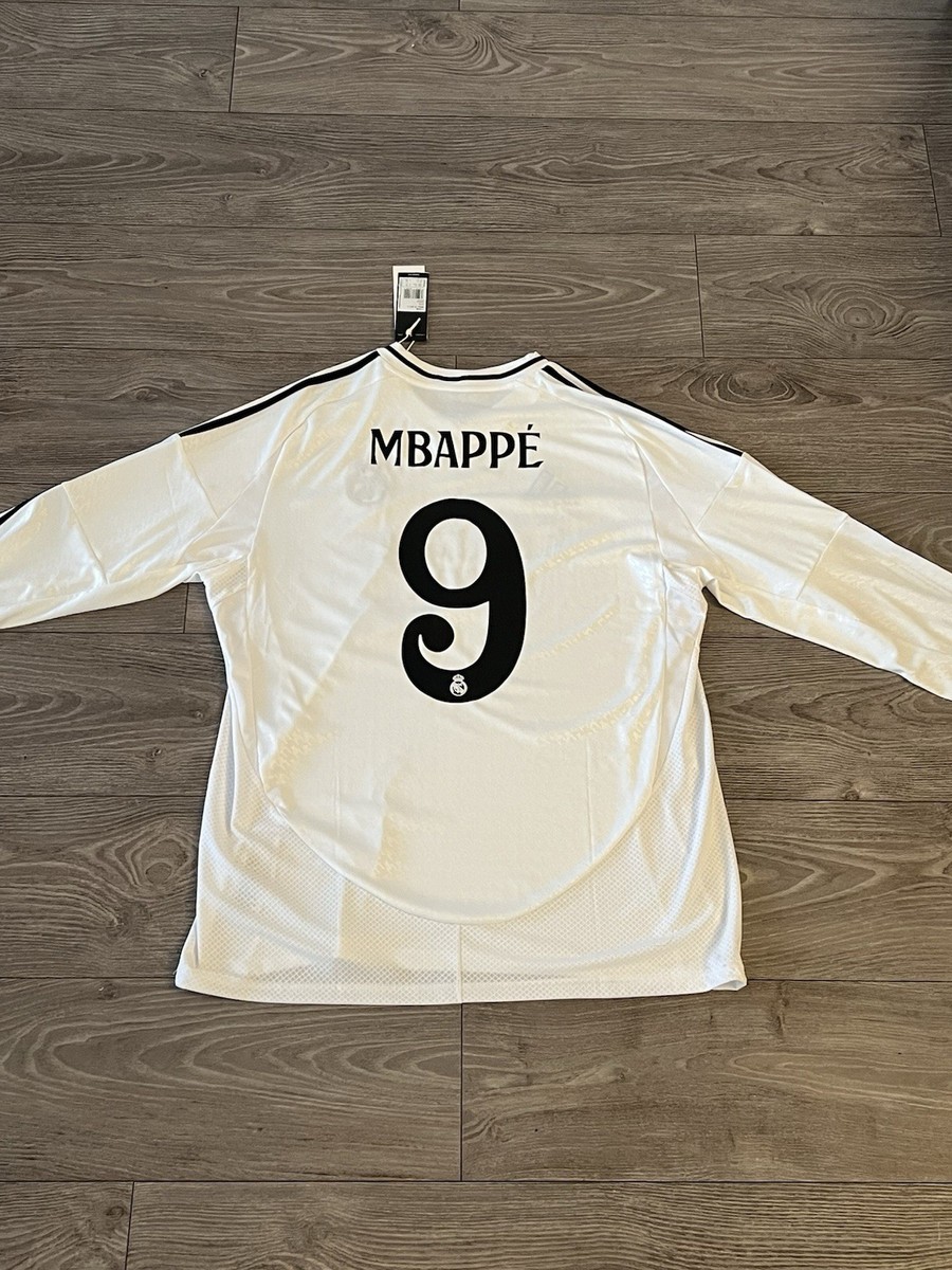 Kylian Mbappe #9 Real Madrid 24/25 Men's Long Sleeve Jersey Size
