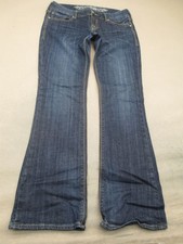 Express Size 2S Womens Blue Cotton Blend Low Rise Casual Comfy Bootcut Jeans 250