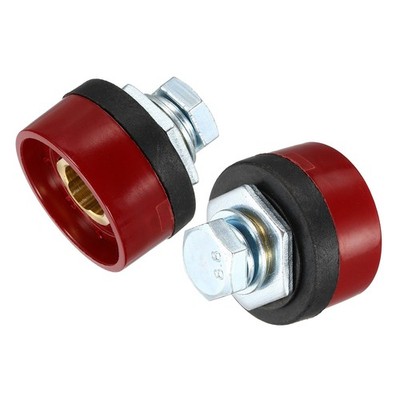 2 Pcs Welding Cables Panel Connector Socket DKJ35-50, Red