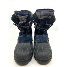 KHOMBU UNISEX JACK SCOOT BIG KIDS SNOW BOOTS SZ 4 BLACK/BLUE/GRAY LINED WINTER