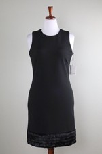 CALVIN KLEIN NWT $139 Stretch Tiered Faux Fur Hem Sleeveless Dress Size 10