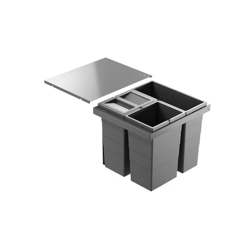Hailo Triple XL 500 Waste Collector 18 +13 +13 Litre Waste Separation System Installation 50cm