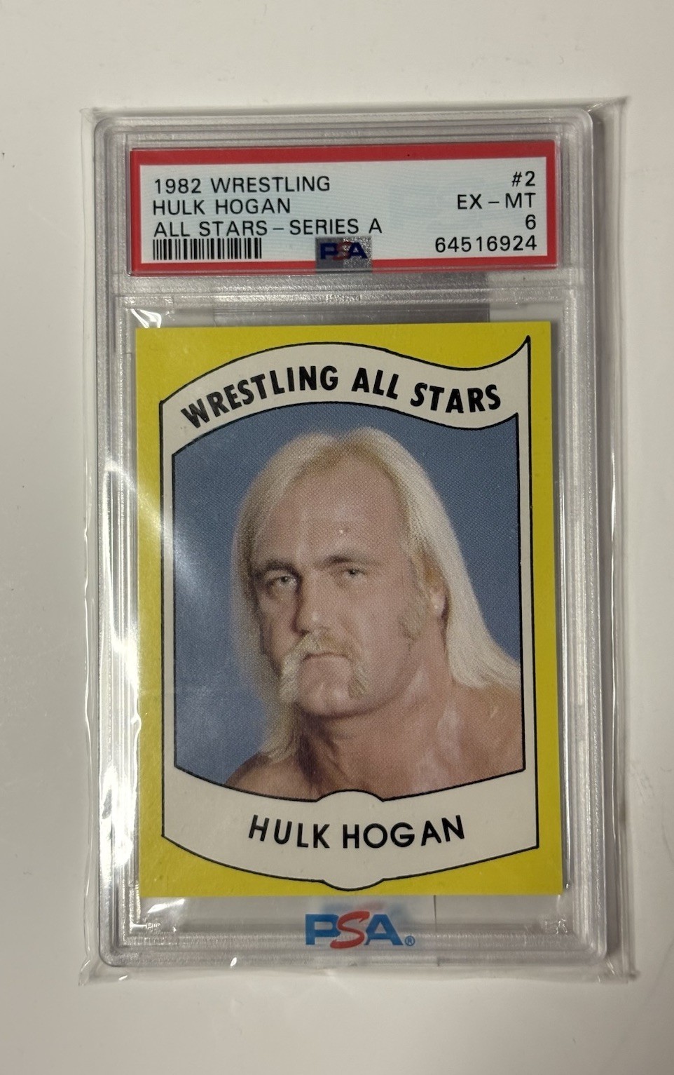 HULK HOGAN 1982 Wrestling All Stars Series A Rookie Card # 2 EX-MT PSA 6