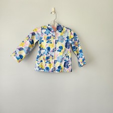 Disney Stitch Jacket Kids 4 Blue Hooded Rain Jacket Lined Lilo Stitch Outdoor