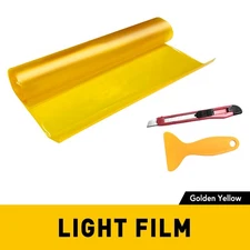For Taillight Headlight Fog Light Tint Film Vinyl 12"X72" Gloss Golden Yellow