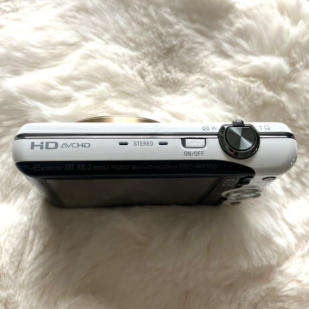 SONY Cyber-shot DSC-WX100 White Digital Camera Tested Working