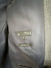 Next Tailored Fit Grey Suit 44R Chest, 36 Waist 29 Length.