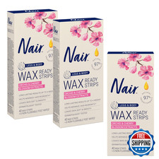 Nair Hair Remover Wax Ready Strips For Legs Body No Mess Waxing Kit For Hair
