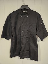 Chef Works Short Sleeve Chef Coat Men's XL Black Good Condition
