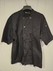 Chef Works Short Sleeve Chef Coat Men's XL Black Good Condition