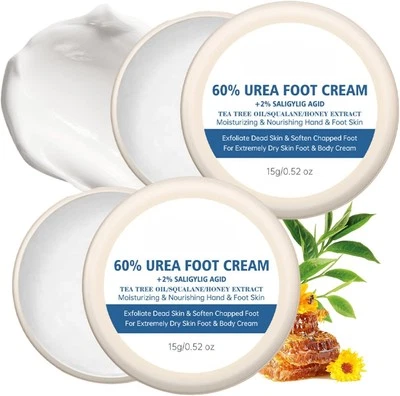 DMQ 60% Urea Cream, Urea Foot Cream for Cracked Heels and Dry Skin, Cracked Heel Rep