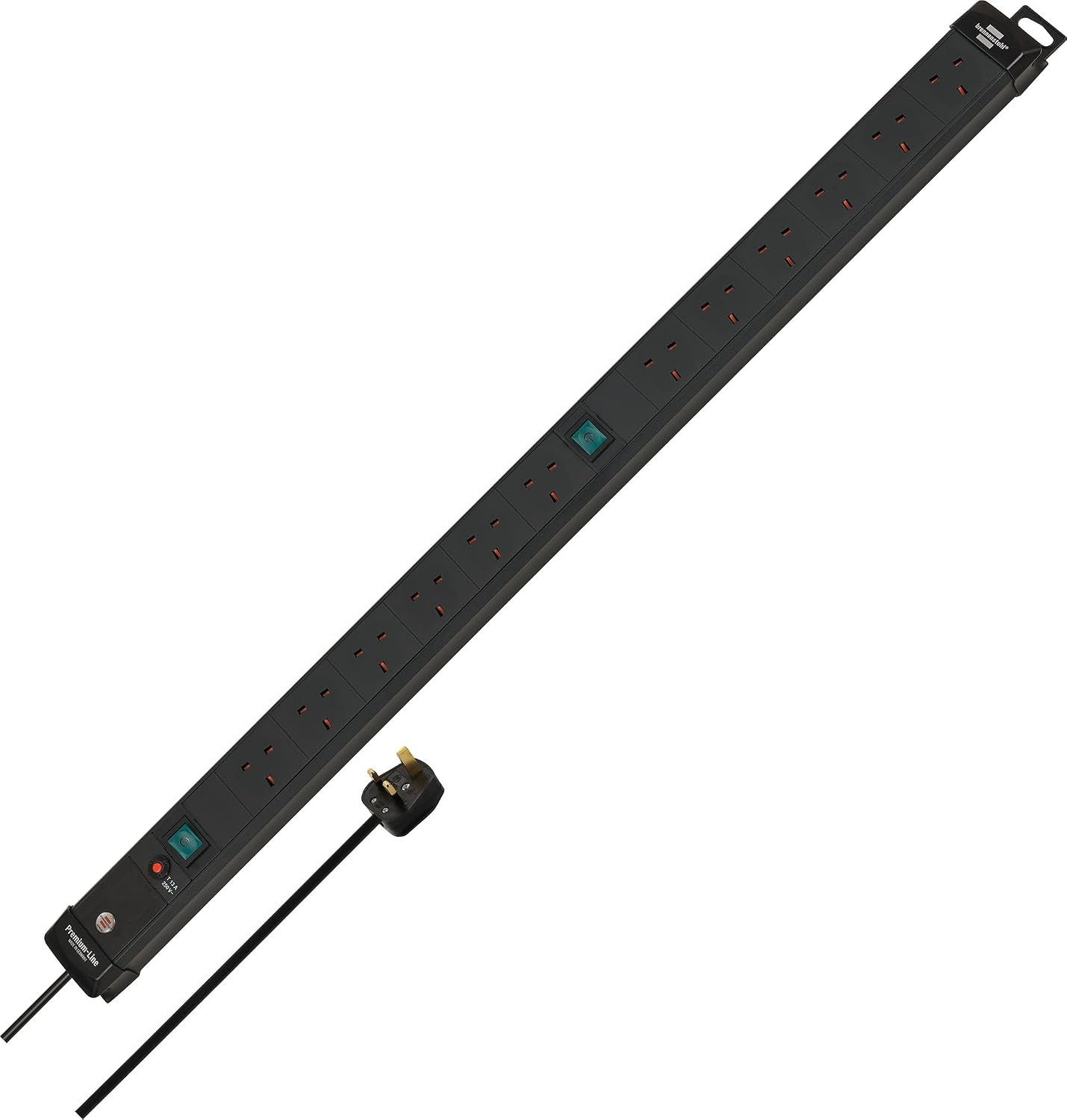 Brennenstuhl Premium-Line 12-Way Extension Lead (Made in Germany, Switch and 3M