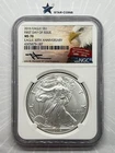 2016 Silver Eagle NGC MS70 30th Anniversary John Mercanti Signed