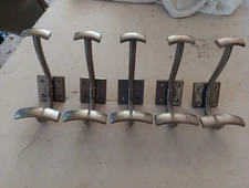 Double Wall Hooks Brushed Nickel Lot Of 5