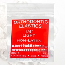 Clear Non-Latex 100 Counts Elastic Bands Orthodontic Elastics Dental Light 1/4''