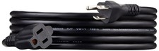 Amazon Basics Indoor Extension Cord 10ft 3 Prong Outlet Extender 13A Black