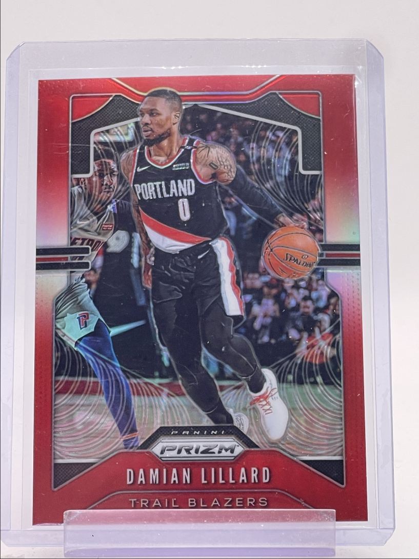DAMIAN LILLARD 2019-20 PANINI PRIZM BASKETBALL RED TRAIL BLAZERS /299 Q6578
