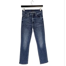 MOTHER The Mid Rise Dazzler Ankle Straight Leg Blue Jeans 25 Preowned