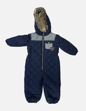 NEXT Snowsuit Unisex Baby & Toddler Size 2-3 Years Blue Quilted Fur Hood