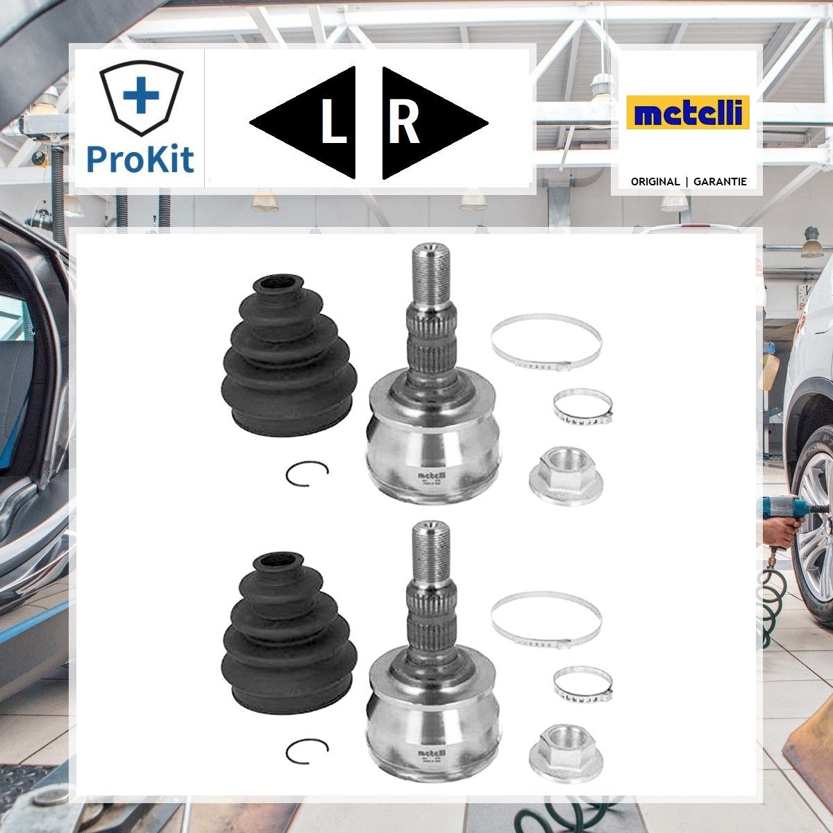 2x ORIGINAL® Metelli Gelenksatz, Antriebswelle Vorne für Opel ASTRA J Caravan
