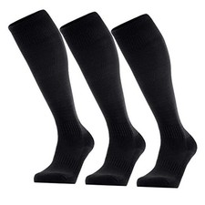 3 Pack Softball Soccer Socks Baseball Football Socks for Youth Men Small Black
