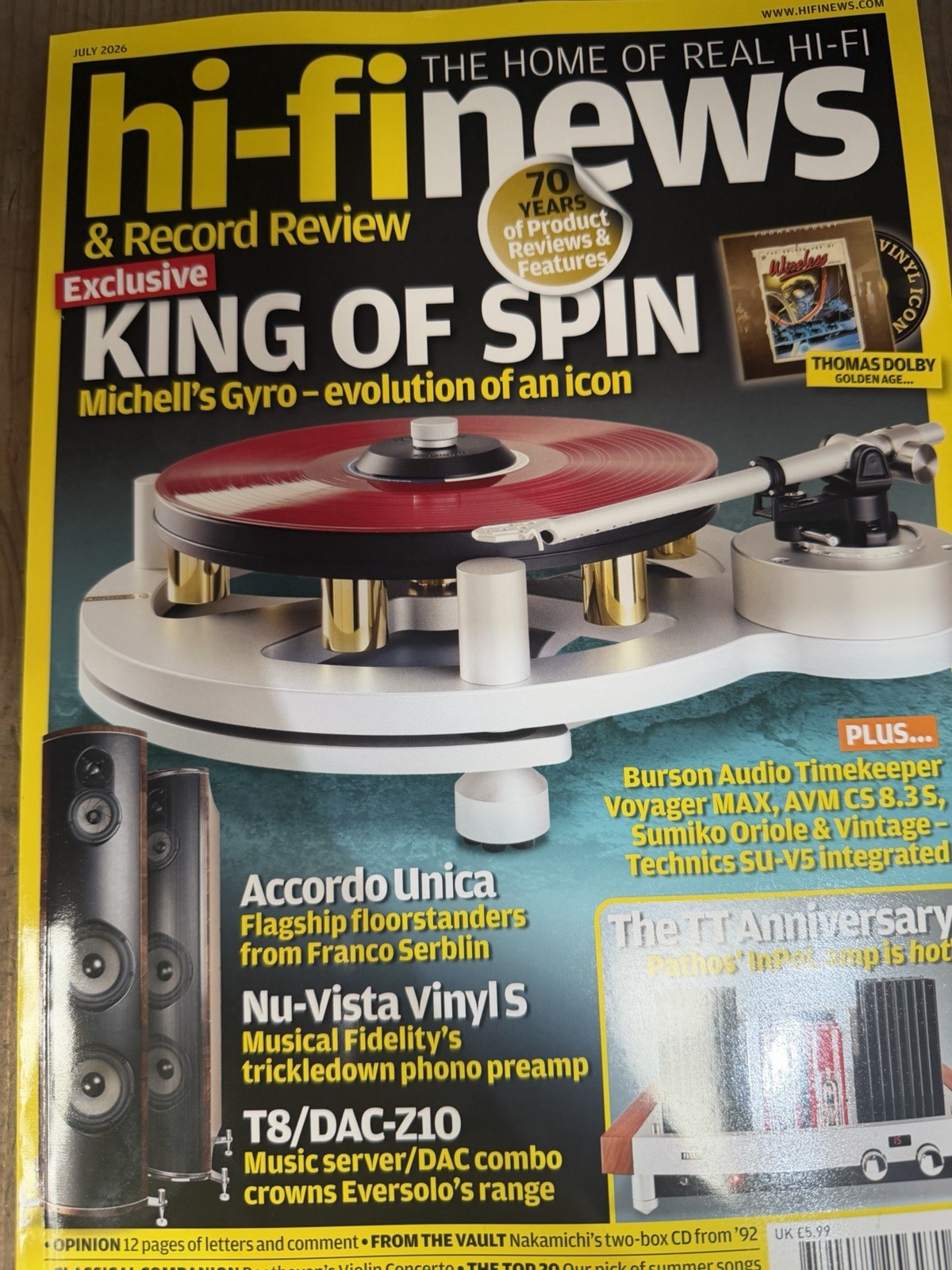 Hi-Fi News &Record Review magazine July 2026 Michells Gyro: Evolution of an icon