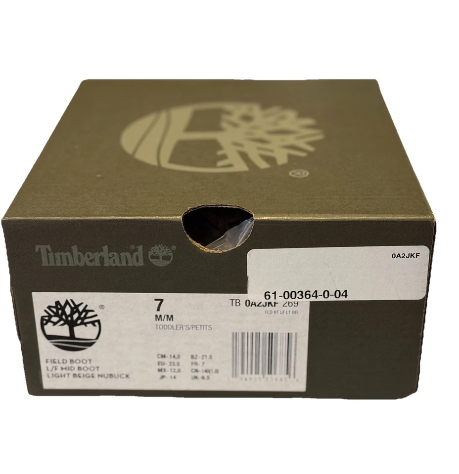 Bota de campo Timberland para niños pequeños 7M beige claro y nobuck totalmente nueva en caja  Foto 2 de 4