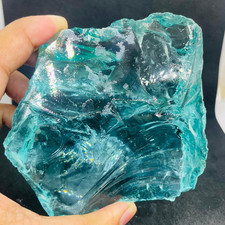 Piedra preciosa trozo de cristal de obsidiana Aqua 1110-1210 CT - Piedra curativa de energía
