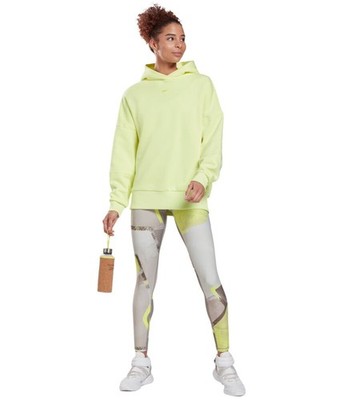 Reebok Womens Oversized Hoodie Sweatshirt, Yellow, Plus Size, 2X (18-20W)
