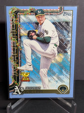 2025 Topps Holiday - Mason Miller #H48 Light Blue & White Glitter Athletics
